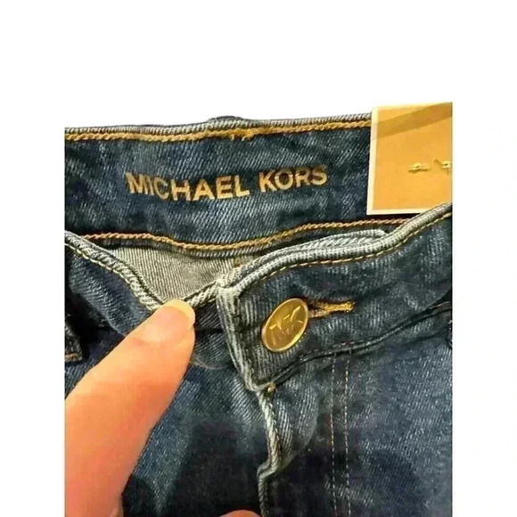 - - Michael Michael Kors Selma Cropped Flare High-Rise Jeans Size 4, NWT - Picture 4 of 7